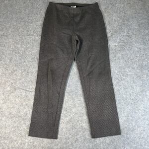 J Jill Ponte Pant Womens Medium Slim Leg Geometric Career Wear Pull On Stretch